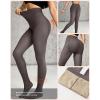 imageChic Me 2Pack Magic Fleece Lined Leggings 2025 Thermal Pantyhose High Waist Leggings TightsNo Fleece  Blackbrown