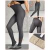 imageChic Me 2Pack Magic Fleece Lined Leggings 2025 Thermal Pantyhose High Waist Leggings TightsNo Fleece  Blackgray