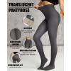 imageChic Me 2Pack Magic Fleece Lined Leggings 2025 Thermal Pantyhose High Waist Leggings TightsNo Fleece  Blackgray