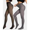 imageChic Me 2Pack Magic Fleece Lined Leggings 2025 Thermal Pantyhose High Waist Leggings TightsThick Fleece  Blackgray