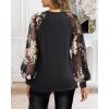 imageWomen Long Sleeve Shirt Sheer Mesh Blouse Shirred Slim fit Spring TopsSequinblack