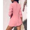 imageCHICME Womens 2 Piece Blazer Set Open Front Blazer Coat with Floral Print Shorts Summer Suits Set 2025 Without BeltPink
