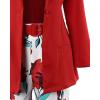 imageCHICME Womens 2 Piece Blazer Set Open Front Blazer Coat with Floral Print Shorts Summer Suits Set 2025 Without BeltZred