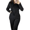 imageCHICME Womens 2 Piece Outfits 2025 Zip Up Hoodie and Wide Leg Pants Tracksuit Travel Workout Lounge Sets with PocketsBlack