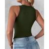 imageCHICME Womens 2 Piece Sleeveless Tank Tops Summer Casual Basic Ribbed Fitted Thick Strap Racerback Top2pcs  Blackarmy Green