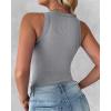 imageCHICME Womens 2 Piece Sleeveless Tank Tops Summer Casual Basic Ribbed Fitted Thick Strap Racerback Top2pcs  Blackgray