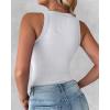 imageCHICME Womens 2 Piece Sleeveless Tank Tops Summer Casual Basic Ribbed Fitted Thick Strap Racerback TopA2pcs  Blackwhite