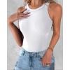 imageCHICME Womens 2 Piece Sleeveless Tank Tops Summer Casual Basic Ribbed Fitted Thick Strap Racerback TopA2pcs  Blackwhite