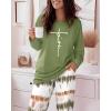 imageCHICME Womens Pajamas Sets 2 Piece Long Sleeve Lounge Set 2025 Loose Pants Pj Sets Loungewear with Pockets