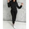 imageCHICME BEST SHOPPING DEALS Chic Me 2 Piece Jogger Set Long Sleeve Hoodie Pullover Tops Tracksuit Athletic Fall 0utfitsBlack