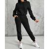 imageCHICME BEST SHOPPING DEALS Chic Me 2 Piece Jogger Set Long Sleeve Hoodie Pullover Tops Tracksuit Athletic Fall 0utfitsBlack