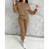 imageCHICME BEST SHOPPING DEALS Chic Me 2 Piece Jogger Set Long Sleeve Hoodie Pullover Tops Tracksuit Athletic Fall 0utfitsKhaki