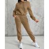 imageCHICME BEST SHOPPING DEALS Chic Me 2 Piece Jogger Set Long Sleeve Hoodie Pullover Tops Tracksuit Athletic Fall 0utfitsKhaki