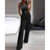 imageCHICME Women Multi Strap Sleeveless Jumpsuit Sparkle Rhinestone Rompers Dressy Jumpsuits for Women Evening PartyAblack