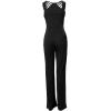 imageCHICME Women Multi Strap Sleeveless Jumpsuit Sparkle Rhinestone Rompers Dressy Jumpsuits for Women Evening PartyAblack