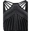 imageCHICME Women Multi Strap Sleeveless Jumpsuit Sparkle Rhinestone Rompers Dressy Jumpsuits for Women Evening PartyAblack