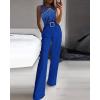imageCHICME Women Multi Strap Sleeveless Jumpsuit Sparkle Rhinestone Rompers Dressy Jumpsuits for Women Evening PartyBlue