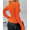 imageChic Me Womens Knit Sweaters Long Sleeve Pullover Rhinestone Decor Criss Cross Knit SweaterOrange