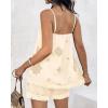 imageChicMe 2 Piece Geometric Embroidery Spaghetti Strap Tassel Design Square Neck Top Casual Shorts SetApricot
