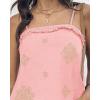 imageChicMe 2 Piece Geometric Embroidery Spaghetti Strap Tassel Design Square Neck Top Casual Shorts SetPink