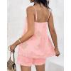 imageChicMe 2 Piece Geometric Embroidery Spaghetti Strap Tassel Design Square Neck Top Casual Shorts SetPink