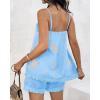 imageChicMe 2 Piece Geometric Embroidery Spaghetti Strap Tassel Design Square Neck Top Casual Shorts SetSky Blue