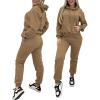 imageCHICME BEST SHOPPING DEALS Chic Me 2 Piece Jogger Set Long Sleeve Hoodie Pullover Tops Tracksuit Athletic Fall 0utfitsKhaki