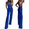 imageCHICME Women Multi Strap Sleeveless Jumpsuit Sparkle Rhinestone Rompers Dressy Jumpsuits for Women Evening PartyBlue