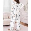 imageCHICME Womens Pajamas Sets 2 Piece Long Sleeve Lounge Set 2025 Loose Pants Pj Sets Loungewear with PocketsFloral White