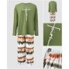 imageCHICME Womens Pajamas Sets 2 Piece Long Sleeve Lounge Set 2025 Loose Pants Pj Sets Loungewear with PocketsOmbre Green