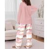 imageCHICME Womens Pajamas Sets 2 Piece Long Sleeve Lounge Set 2025 Loose Pants Pj Sets Loungewear with PocketsQombre Pink