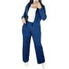imageCHICME Womens 2 Piece Outfits Sweatsuit 2025 Zip Up Hoodie and Wide Leg Sweatpants Tracksuit Travel Workout Lounge SetsDark Blue