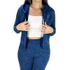 imageCHICME Womens 2 Piece Outfits Sweatsuit 2025 Zip Up Hoodie and Wide Leg Sweatpants Tracksuit Travel Workout Lounge SetsDark Blue