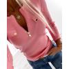 imageCHICME Quarter Zip Pullover Sweaters for Women 2025 Long Sleeve Fitted Sweater Casual Ribbed Knit TopsPink