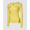 imageCHICME Quarter Zip Pullover Sweaters for Women 2025 Long Sleeve Fitted Sweater Casual Ribbed Knit TopsYellow