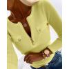 imageCHICME Quarter Zip Pullover Sweaters for Women 2025 Long Sleeve Fitted Sweater Casual Ribbed Knit TopsYellow
