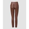 imageCHICME Womens 2025 Stretch Faux Leather Pants High Waist Curved Fleece Lined Tights Pants PU Leather LeggingsCoffee