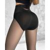 imageCHICME Womens High Waist Butt Lifting Tights 2025 Transparent Thermal Pantyhose Leggings Fleece Lined PantsBlack