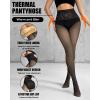 imageCHICME Womens High Waist Butt Lifting Tights 2025 Transparent Thermal Pantyhose Leggings Fleece Lined PantsBlackblack