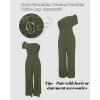 imageCHICME Womens Jumpsuit Dressy One Shoulder Buckle Decor Ruched Wide Leg Jumpsuits Elegant Party OverallParmy Green