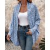 imageCHICME Cardigan Sweaters for Women 2025 Waffle Knit Coat Batwing Long Sleeve Open Front Long Cardigans OuterwearBlue