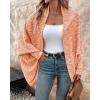 imageCHICME Cardigan Sweaters for Women 2025 Waffle Knit Coat Batwing Long Sleeve Open Front Long Cardigans OuterwearOrange