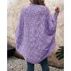 imageCHICME Cardigan Sweaters for Women 2025 Waffle Knit Coat Batwing Long Sleeve Open Front Long Cardigans OuterwearPurple