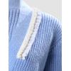 imageCHICME Cardigan for Women 2025 V Neck Long Sleeve Pearl Beaded Knitted Cardigan SweatersBlue