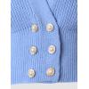 imageCHICME Cardigan for Women 2025 V Neck Long Sleeve Pearl Beaded Knitted Cardigan SweatersBlue