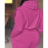 imageCHICME Womens 2 Piece Outfits 2025 Cropped Hooded Long Sleeve Sweatshirt and Wide Leg Sweatpants Set Sweatsuit TracksuitHot Pink