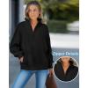 imageCHICME Womens Oversized Sweatshirts 2025 Side Zipper Long Sleeve Pullover Tops Casual Mock Neck Drop Shoulder Fall ShirtsCblack