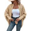 imageCHICME Cardigan Sweaters for Women 2025 Waffle Knit Coat Batwing Long Sleeve Open Front Long Cardigans OuterwearYellow