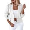 imageCHICME Cardigan for Women 2025 V Neck Long Sleeve Pearl Beaded Knitted Cardigan SweatersAwhite