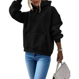 imageCHICME Womens Oversized Sweatshirts 2025 Side Zipper Long Sleeve Pullover Tops Casual Mock Neck Drop Shoulder Fall ShirtsCblack